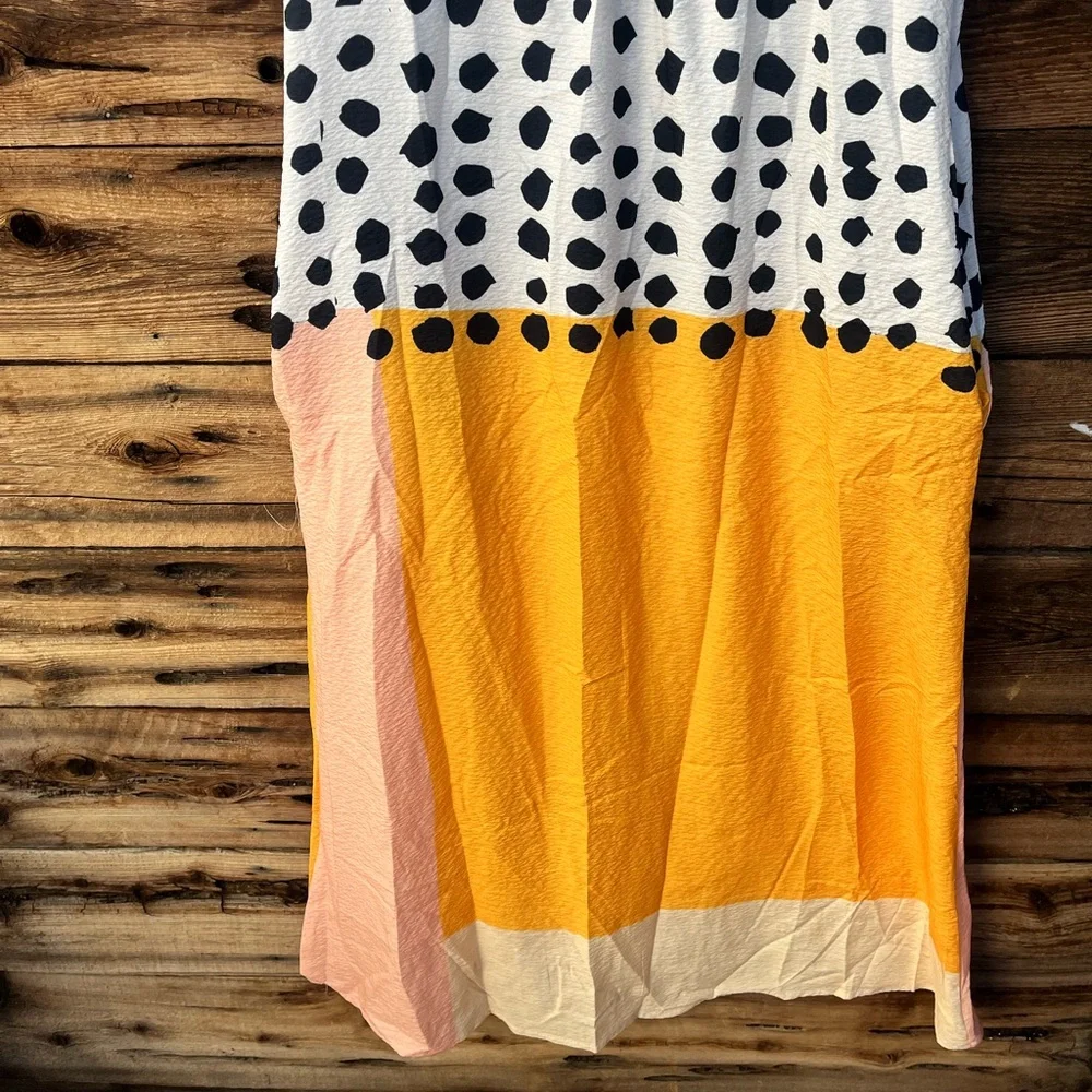 UNBRANDED | Polka Dot Sleeveless Maxi Dress - Yellow and White XS - Picture 3 of 4